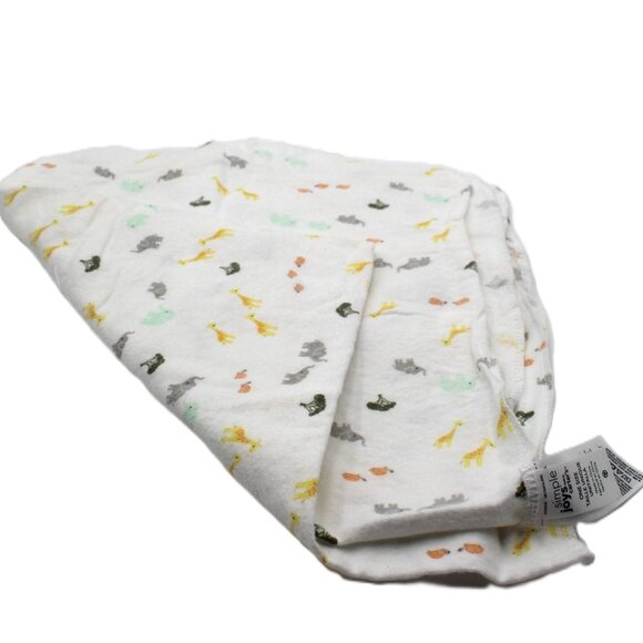 Simple Joys Carter's Baby Blanket Flannel Safari Animals Receiving Swaddle 27×27 - Picture 1 of 7